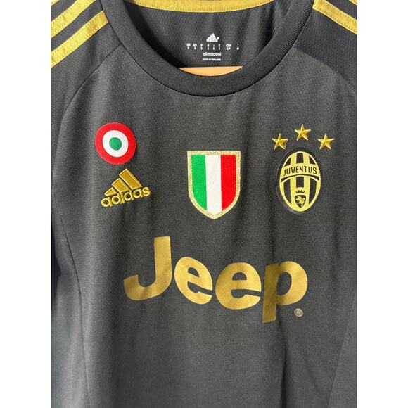 JUVENTUS 2015 2016 THIRD FOOTBALL SHIRT SOCCER JERSEY ADIDAS S12849 sz S BLACK - Picture 2 of 8